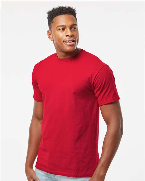 Tultex 290 Unisex Heavyweight Jersey T-Shirt - Cardinal - model side
