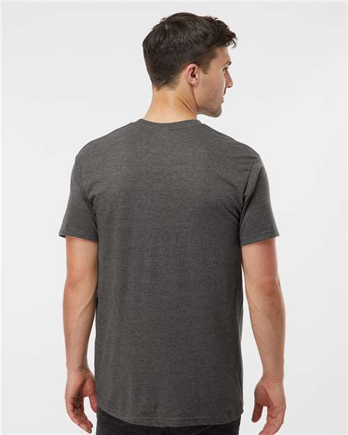 Tultex 290 Unisex Heavyweight Jersey T-Shirt - Heather Charcoal - model back