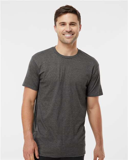 Tultex 290 Unisex Heavyweight Jersey T-Shirt - Heather Charcoal - model front
