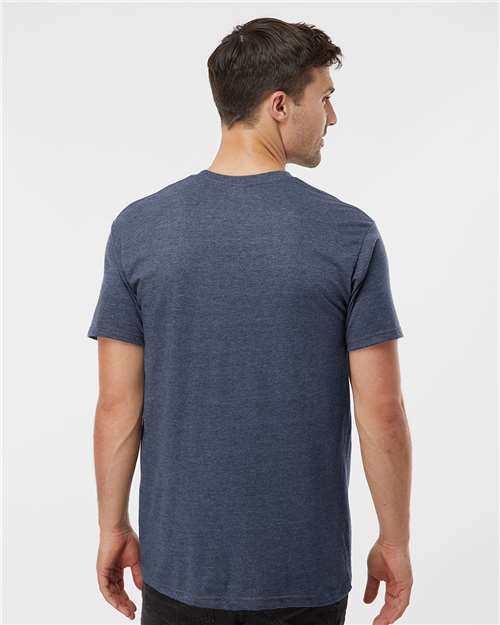 Tultex 290 Unisex Heavyweight Jersey T-Shirt - Heather Denim - model back