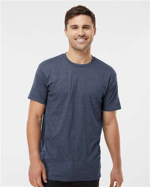 Tultex 290 Unisex Heavyweight Jersey T-Shirt - Heather Denim - model front