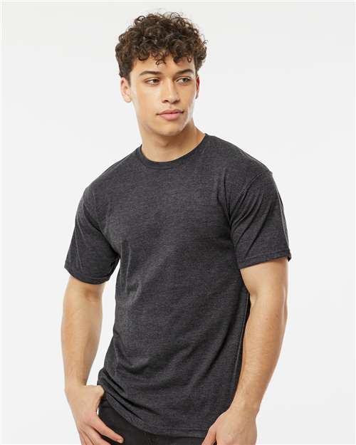 Tultex 290 Unisex Heavyweight Jersey T-Shirt - Heather Graphite - model front