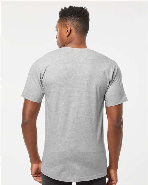 Tultex 290 Unisex Heavyweight Jersey T-Shirt - Heather Grey - model back