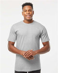 Tultex 290 Unisex Heavyweight Jersey T-Shirt - Heather Grey - model front