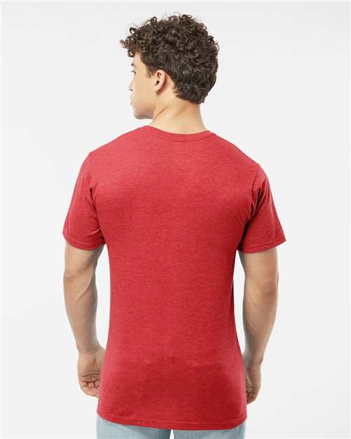 Tultex 290 Unisex Heavyweight Jersey T-Shirt - Heather Red - model back