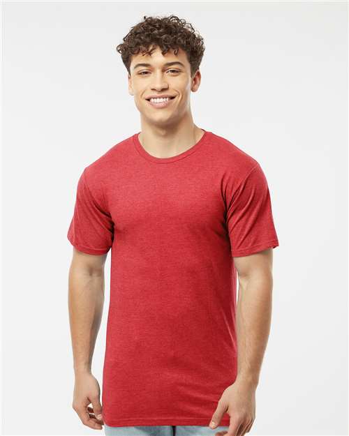 Tultex 290 Unisex Heavyweight Jersey T-Shirt - Heather Red - model front
