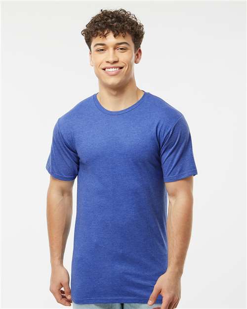 Tultex 290 Unisex Heavyweight Jersey T-Shirt - Heather Royal - model front