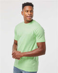 Tultex 290 Unisex Heavyweight Jersey T-Shirt - Neo Mint - model side