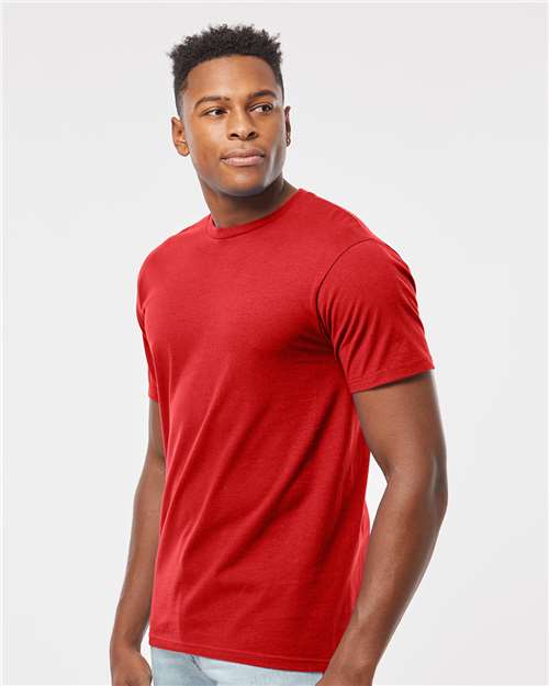 Tultex 290 Unisex Heavyweight Jersey T-Shirt - Red - model side
