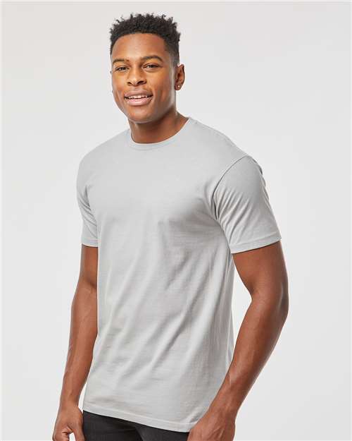 Tultex 290 Unisex Heavyweight Jersey T-Shirt - Silver - model side