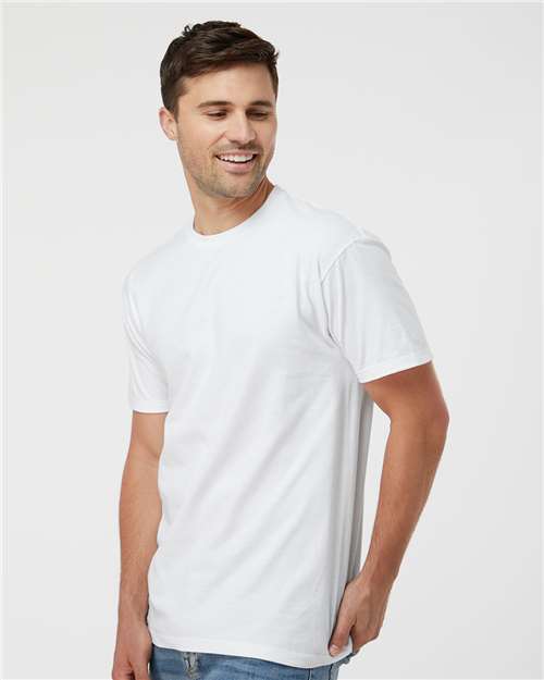 Tultex 290 Unisex Heavyweight Jersey T-Shirt - White - model side