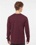 Tultex 291 Unisex Heavyweight Jersey Long Sleeve T-Shirt - Burgundy - model back