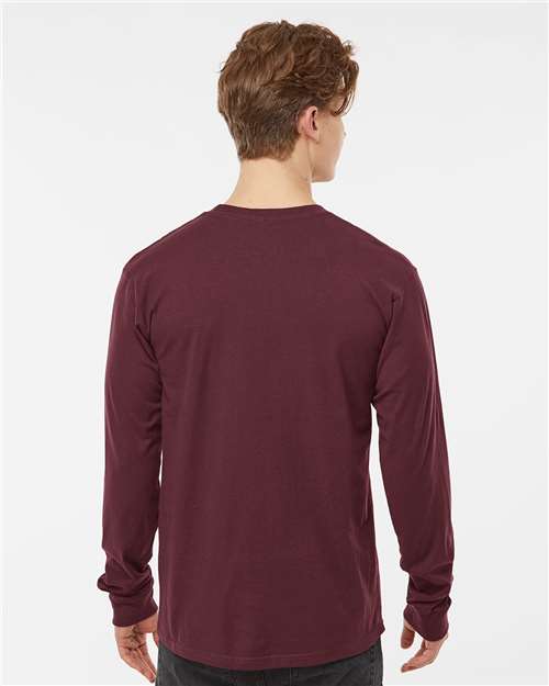 Tultex 291 Unisex Heavyweight Jersey Long Sleeve T-Shirt - Burgundy - model back