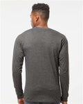 Tultex 291 Unisex Heavyweight Jersey Long Sleeve T-Shirt - Heather Charcoal - model back
