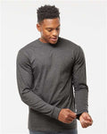 Tultex 291 Unisex Heavyweight Jersey Long Sleeve T-Shirt - Heather Charcoal - model front