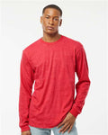 Tultex 291 Unisex Heavyweight Jersey Long Sleeve T-Shirt - Heather Red - model front
