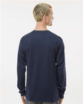 Tultex 291 Unisex Heavyweight Jersey Long Sleeve T-Shirt - Navy - model back