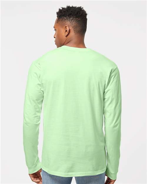 Tultex 291 Unisex Heavyweight Jersey Long Sleeve T-Shirt - Neo Mint - model back