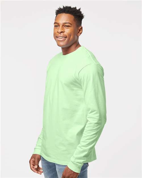 Tultex 291 Unisex Heavyweight Jersey Long Sleeve T-Shirt - Neo Mint - model side
