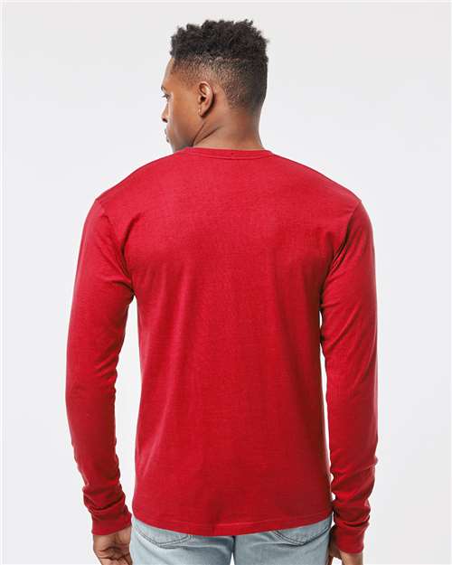Tultex 291 Unisex Heavyweight Jersey Long Sleeve T-Shirt - Red - model back