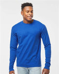 Tultex 291 Unisex Heavyweight Jersey Long Sleeve T-Shirt - Royal - model front