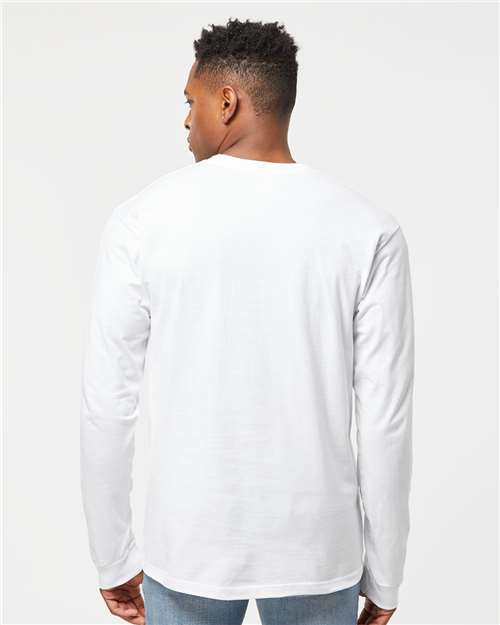 Tultex 291 Unisex Heavyweight Jersey Long Sleeve T-Shirt - White - model back