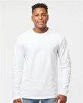 Tultex 291 Unisex Heavyweight Jersey Long Sleeve T-Shirt - White - model front