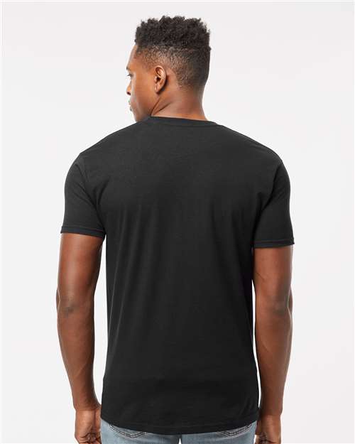 Tultex 293 Unisex Heavyweight Jersey Pocket T-Shirt - Black - model back