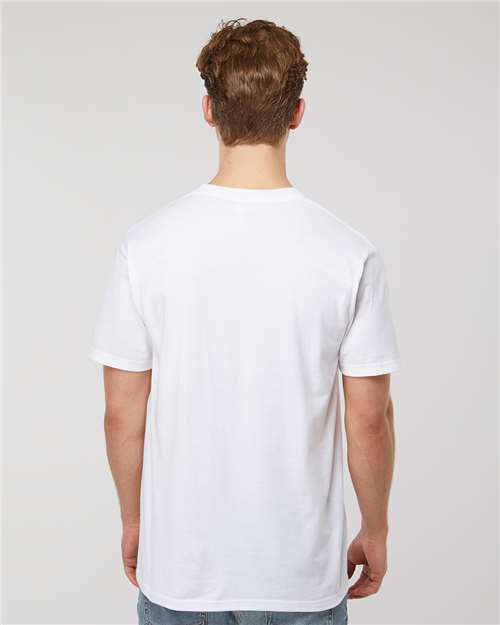 Tultex 293 Unisex Heavyweight Jersey Pocket T-Shirt - White - model back