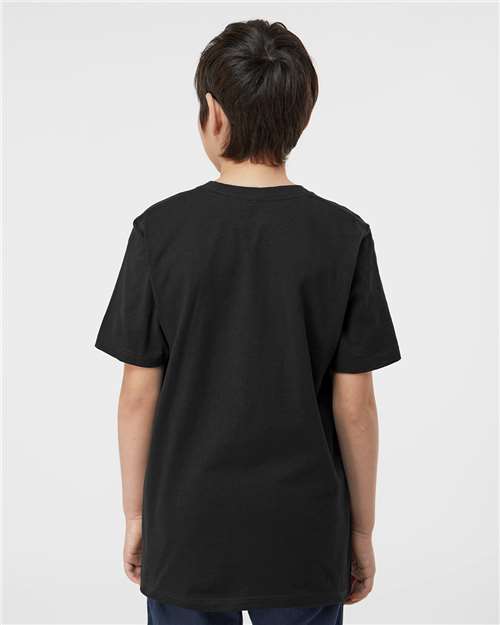Tultex 295 Youth Heavyweight Jersey T-Shirt - Black - model back
