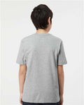Tultex 295 Youth Heavyweight Jersey T-Shirt - Heather Grey - model back