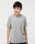 Tultex 295 Youth Heavyweight Jersey T-Shirt - Heather Grey - model front