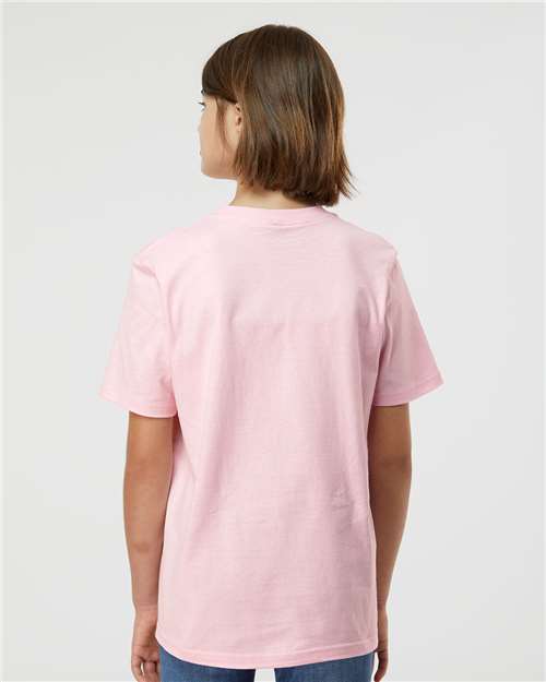 Tultex 295 Youth Heavyweight Jersey T-Shirt - Light Pink - model back