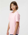 Tultex 295 Youth Heavyweight Jersey T-Shirt - Light Pink - model side