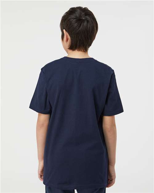 Tultex 295 Youth Heavyweight Jersey T-Shirt - Navy - model back