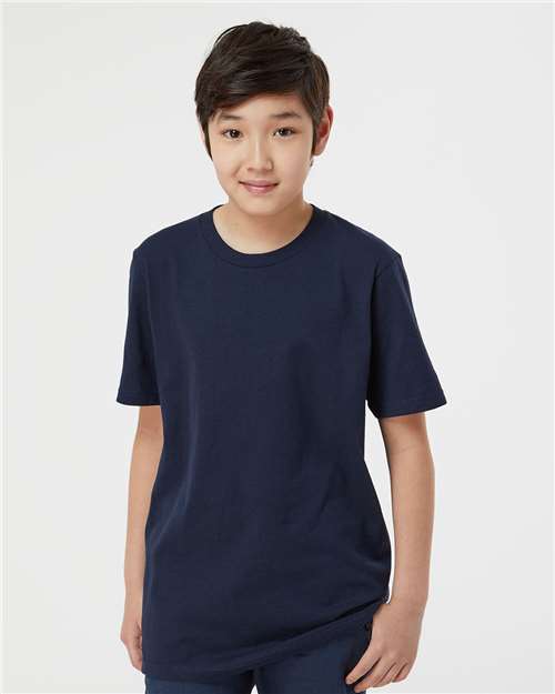 Tultex 295 Youth Heavyweight Jersey T-Shirt - Navy - model front