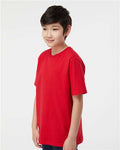 Tultex 295 Youth Heavyweight Jersey T-Shirt - Red - model side