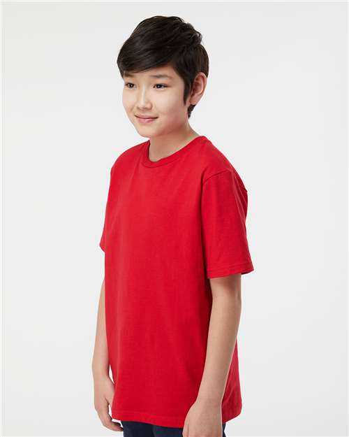 Tultex 295 Youth Heavyweight Jersey T-Shirt - Red - model side