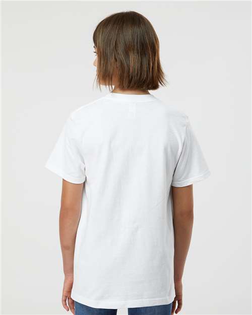 Tultex 295 Youth Heavyweight Jersey T-Shirt - White - model back