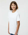 Tultex 295 Youth Heavyweight Jersey T-Shirt - White - model side