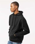 Tultex 320 Unisex Fleece Hooded Sweatshirt - Black - model side