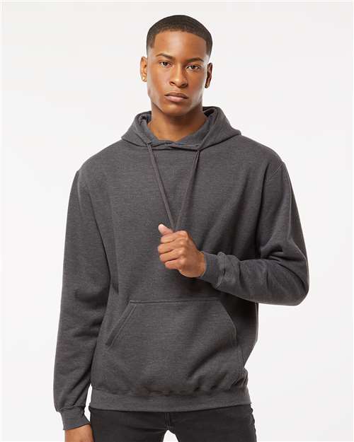 Tultex 320 Unisex Fleece Hooded Sweatshirt - Heather Charcoal - model front