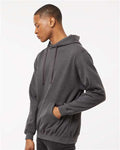 Tultex 320 Unisex Fleece Hooded Sweatshirt - Heather Charcoal - model side