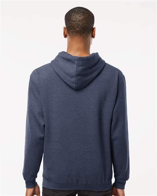 Tultex 320 Unisex Fleece Hooded Sweatshirt - Heather Denim - model back