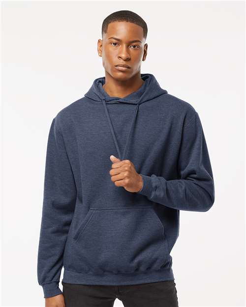 Tultex 320 Unisex Fleece Hooded Sweatshirt - Heather Denim - model front
