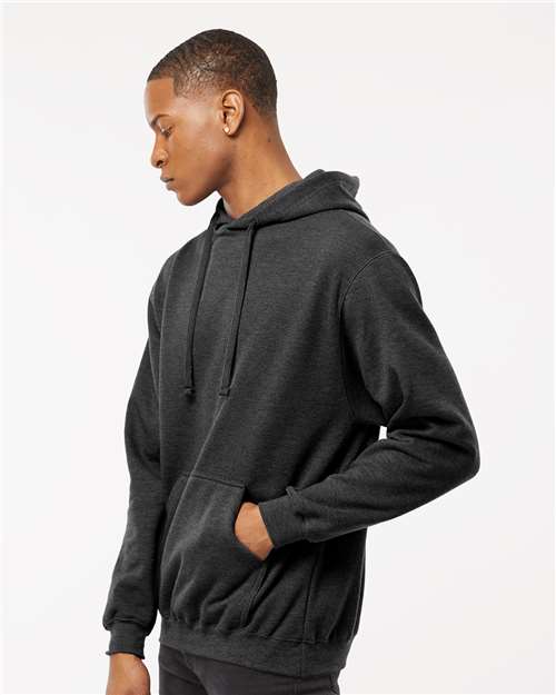 Tultex 320 Unisex Fleece Hooded Sweatshirt - Heather Graphite - model side
