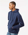Tultex 320 Unisex Fleece Hooded Sweatshirt - Navy - model side