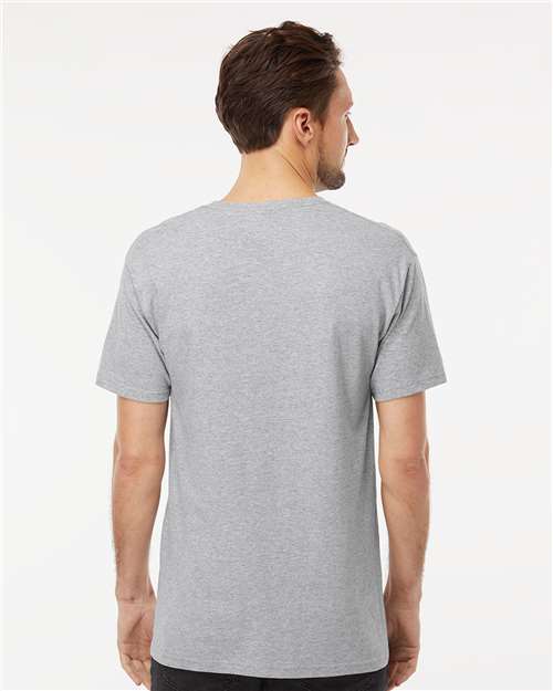 M&O 4800 Men's Gold Soft Touch T-Shirt - Athletic Grey - model back