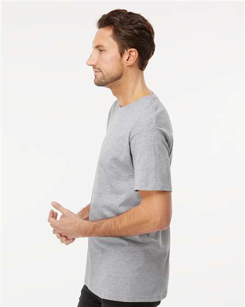 M&O 4800 Men's Gold Soft Touch T-Shirt - Athletic Grey - model side