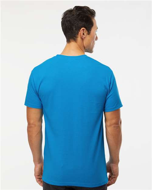 M&O 4800 Men's Gold Soft Touch T-Shirt - Turquoise - model back